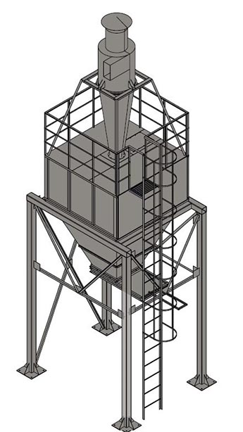Бункер с циклонами Гипродревпрома Классические бункера с Циклоном. Применяются в системах аспирации, где не требуется возврата теплого воздуха и степень очистки не является критической величиной (лесопильные производства, производства без выделения мелкой пыли).